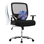 Fauteuil de bureau ergonomique en maille grande taille et extra-robuste, 227 kg, avec siège large et épais