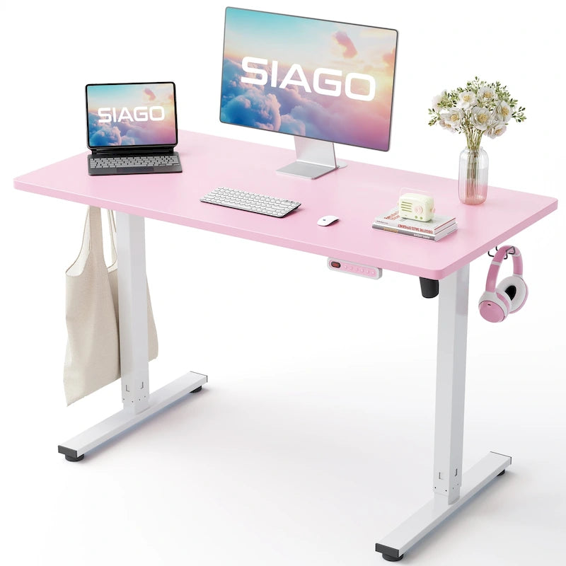 Bureau électrique assis-debout réglable en hauteur, 122 x 61 cm