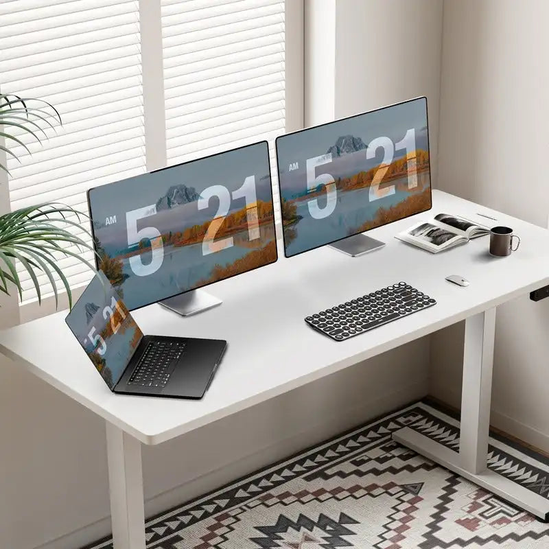 Bureau électrique assis-debout réglable en hauteur, 122 x 61 cm