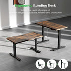 Bureau électrique assis-debout réglable en hauteur, 122 x 61 cm