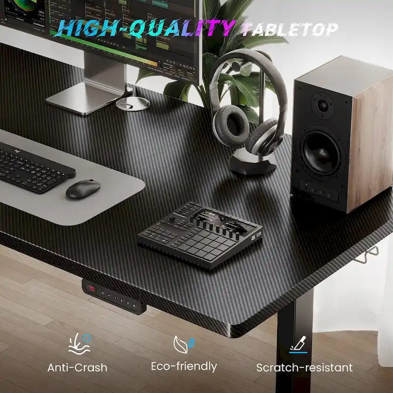 Bureau électrique assis-debout réglable en hauteur, 122 x 61 cm