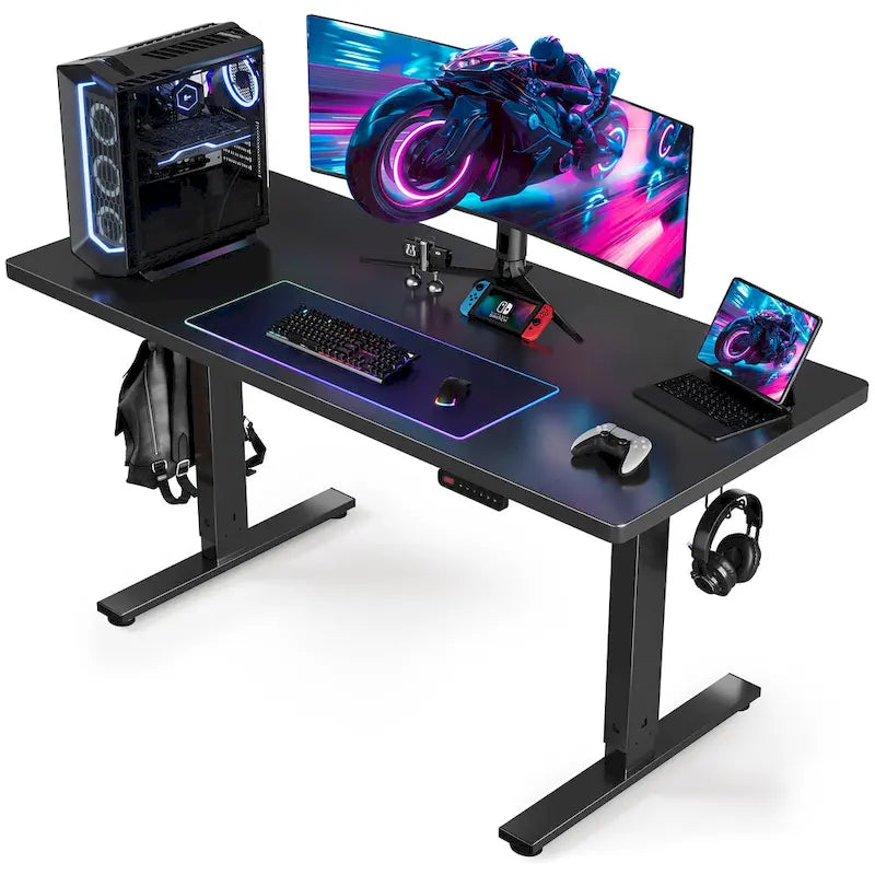 Bureau électrique assis-debout réglable en hauteur, 122 x 61 cm