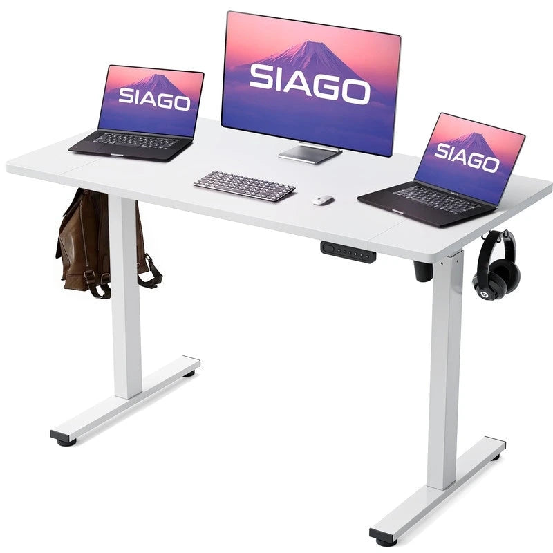 Bureau électrique assis-debout réglable en hauteur, 122 x 61 cm
