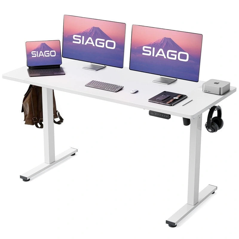 Bureau électrique assis-debout réglable en hauteur, 122 x 61 cm