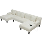 Canapé d'angle modulable moderne en chenille en U
