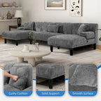 Canapé d'angle modulable moderne en chenille en U