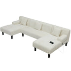Canapé d'angle modulable moderne en chenille en U