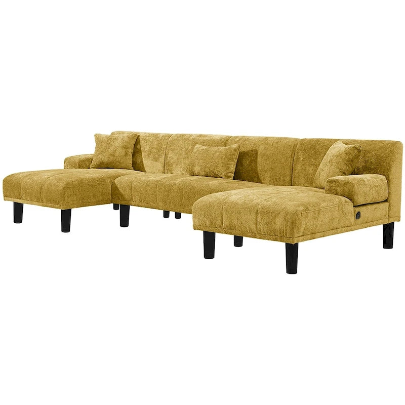 Canapé d'angle modulable moderne en chenille en U